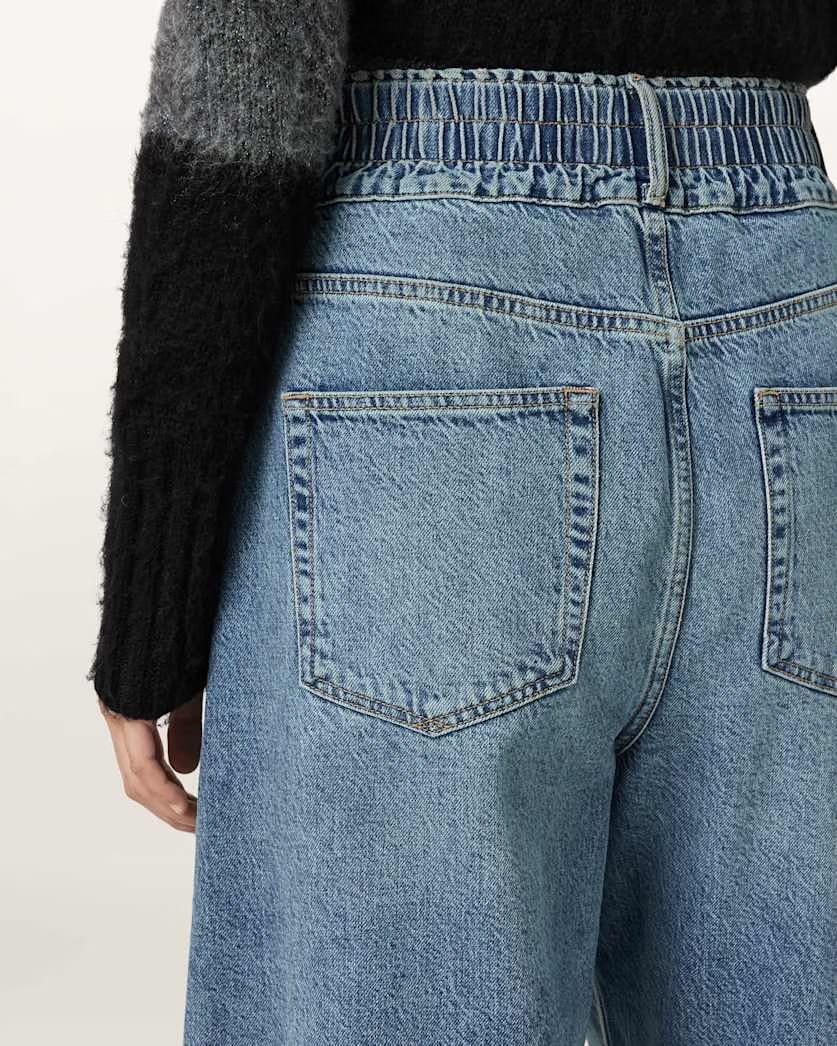 AllSaints Taylor Frayed Barrel Leg Jeans Women's Light Indigo Women's
