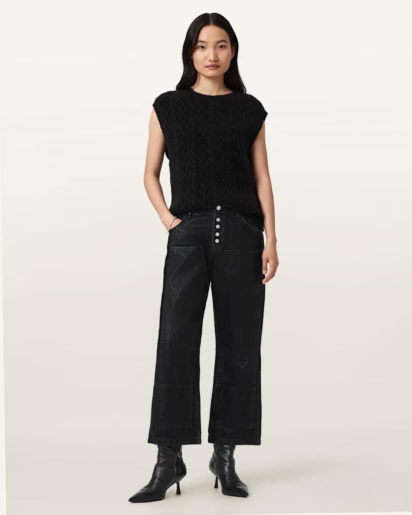 AllSaints Tay Carpenter Jeans Women's Coated Black Women's