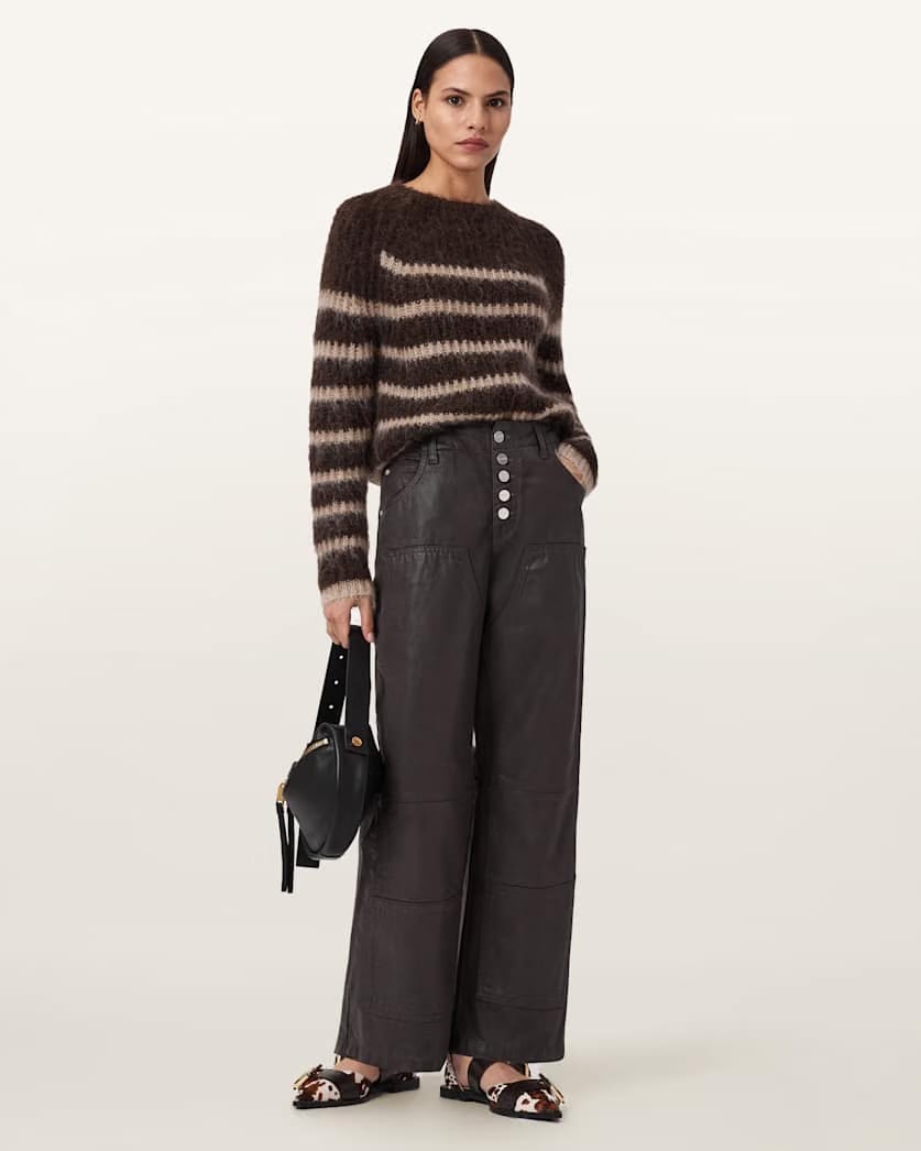 AllSaints Tay Carpenter Jeans Women's Coated Brown Women's