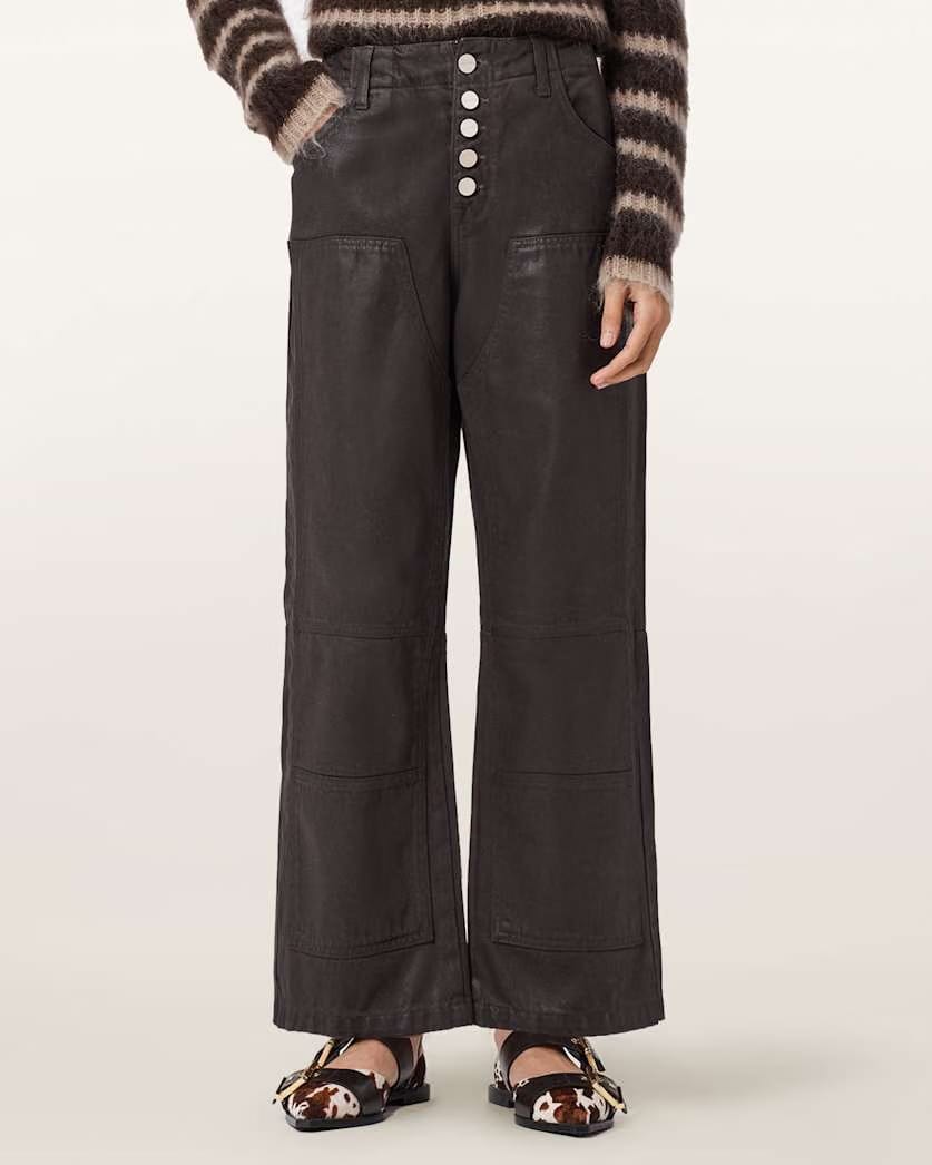 AllSaints Tay Carpenter Jeans Women's Coated Brown Women's