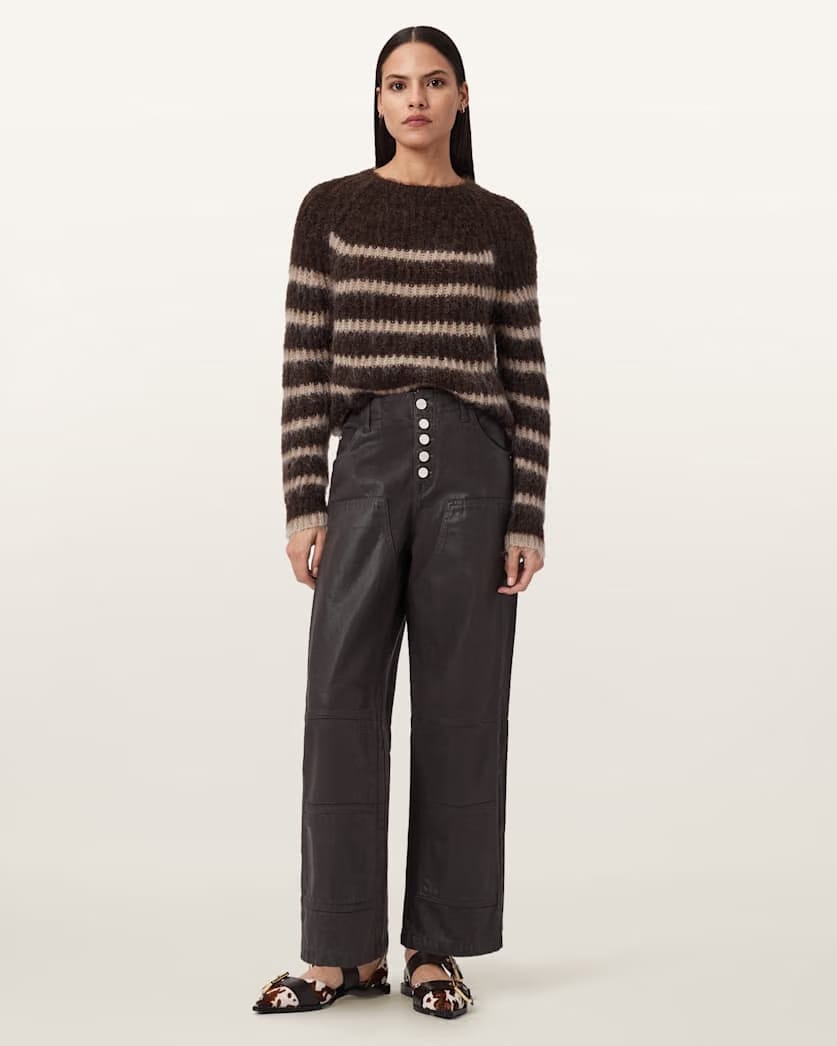 AllSaints Tay Carpenter Jeans Women's Coated Brown Women's