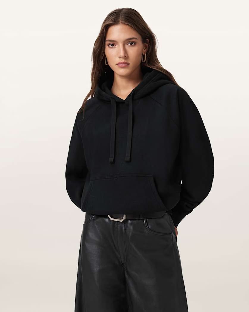 AllSaints Talon Underground Sequin Oversized Hoodie Women's Black Women's