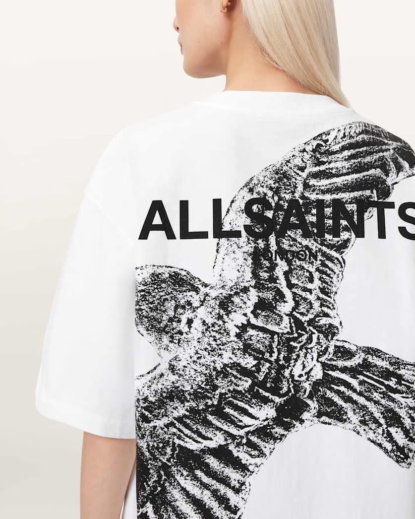 AllSaints Swoop Amelie Oversized T Shirt Women's Optic White Women's