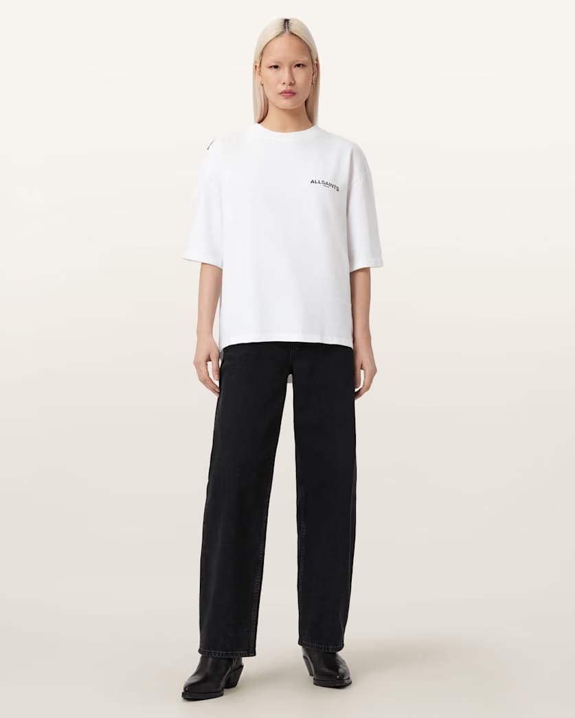 AllSaints Swoop Amelie Oversized T Shirt Women's Optic White Women's