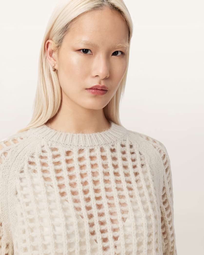AllSaints Suniva Wool Sweater Women's Chalk White Women's
