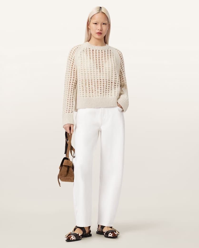 AllSaints Suniva Wool Sweater Women's Chalk White Women's