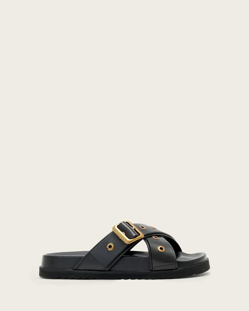 AllSaints Suki Western Leather Sandal Women's Black Women's