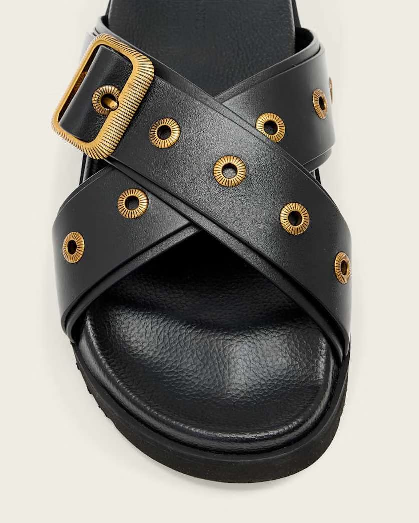 AllSaints Suki Western Leather Sandal Women's Black Women's