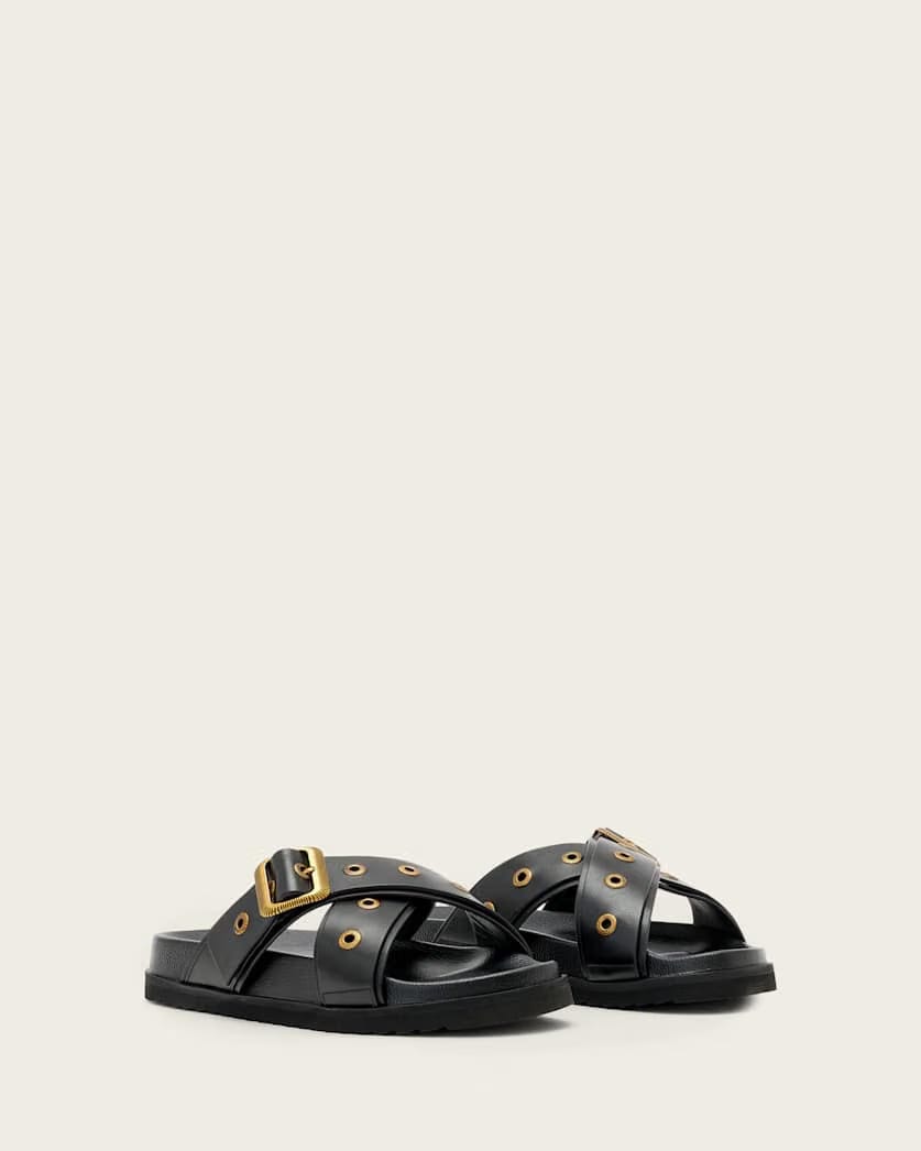 AllSaints Suki Western Leather Sandal Women's Black Women's