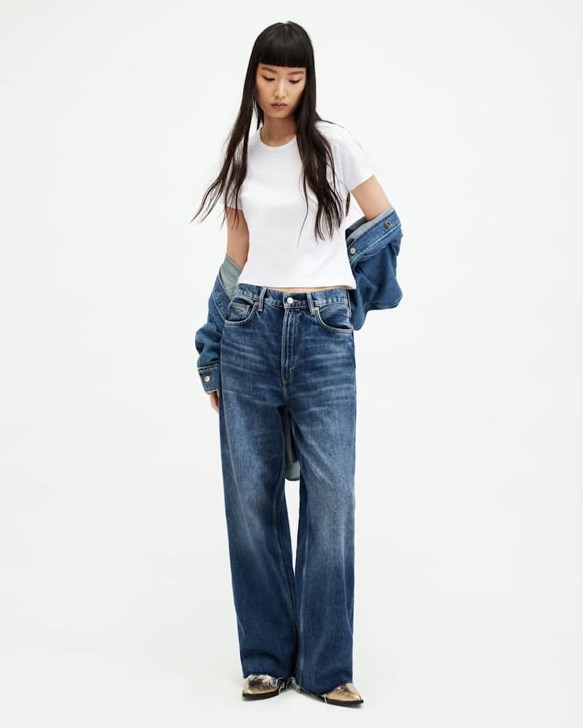AllSaints Stevie Slim Fit Short Sleeve T Shirt Women's Optic White Women's