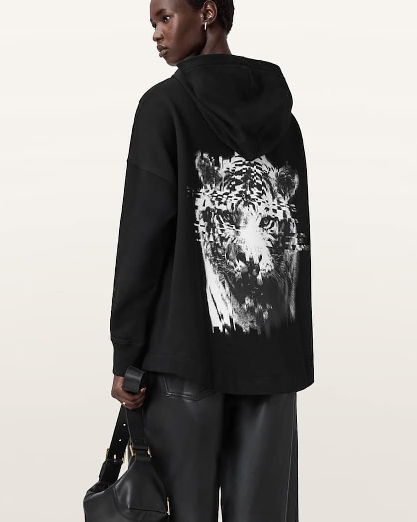 AllSaints Static Etienne Overzied Hoodie Women's Black Women's