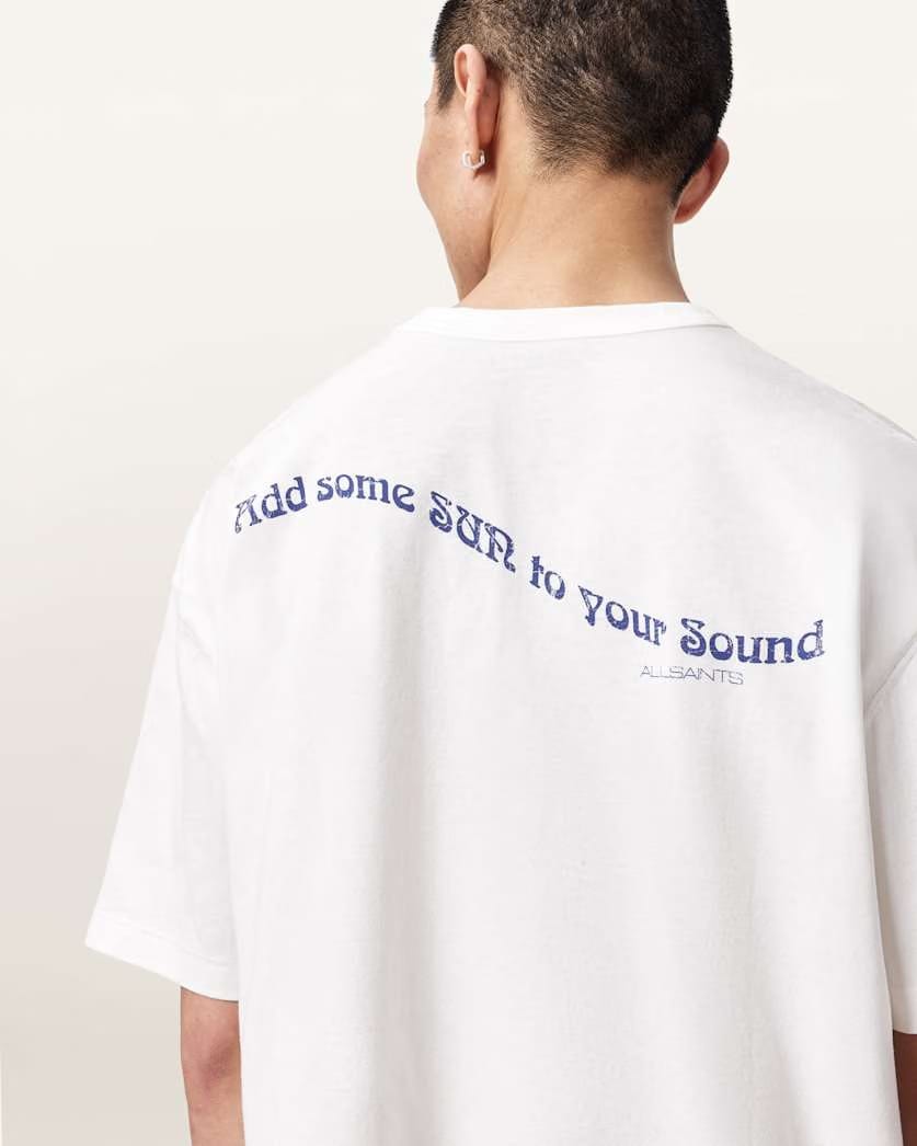 AllSaints Spun Out Boxy Short Sleeve Graphic T Shirt Chalk White