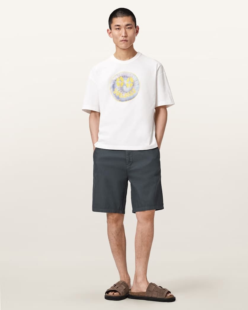 AllSaints Spun Out Boxy Short Sleeve Graphic T Shirt Chalk White