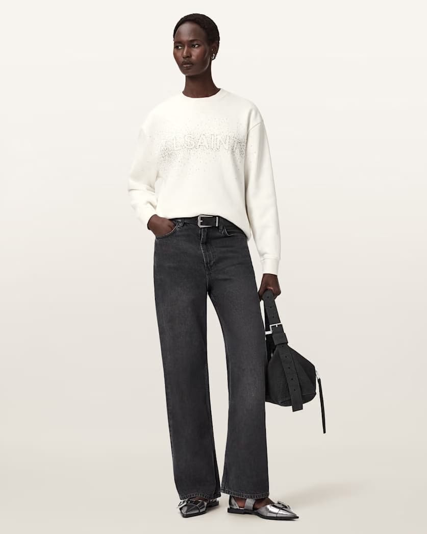 AllSaints Sprinkle Oversized Etta Sweatshirt Women's White Women's
