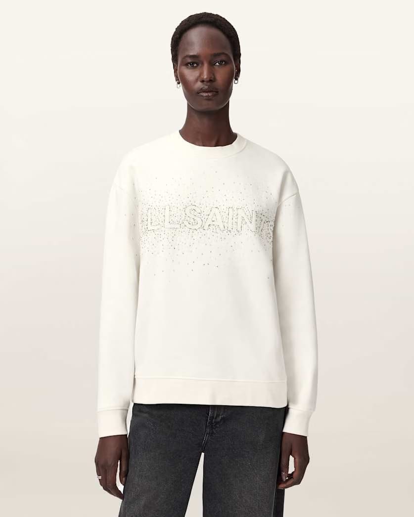 AllSaints Sprinkle Oversized Etta Sweatshirt Women's White Women's