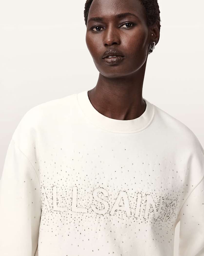 AllSaints Sprinkle Oversized Etta Sweatshirt Women's White Women's