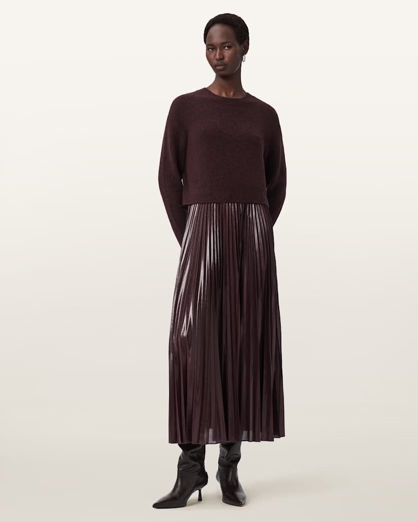AllSaints Spark 2 In 1 Dress Women's Oxblood Red Women's