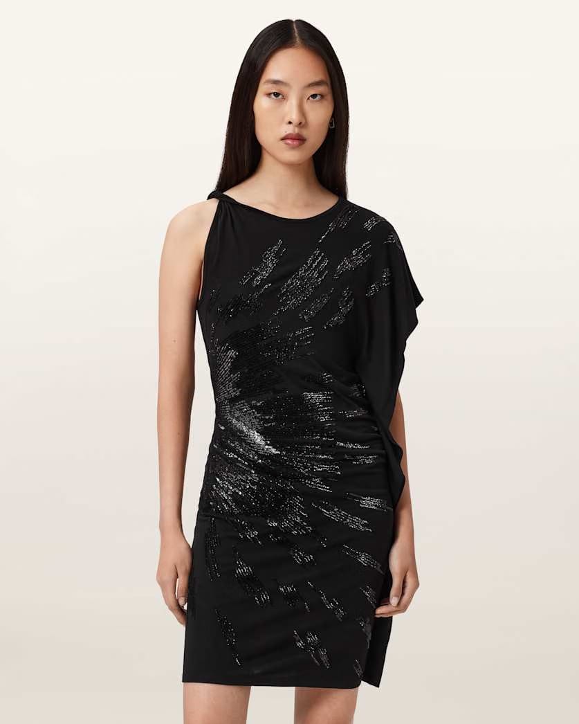 AllSaints Sophie Embellished Mini Dress Women's Black Women's