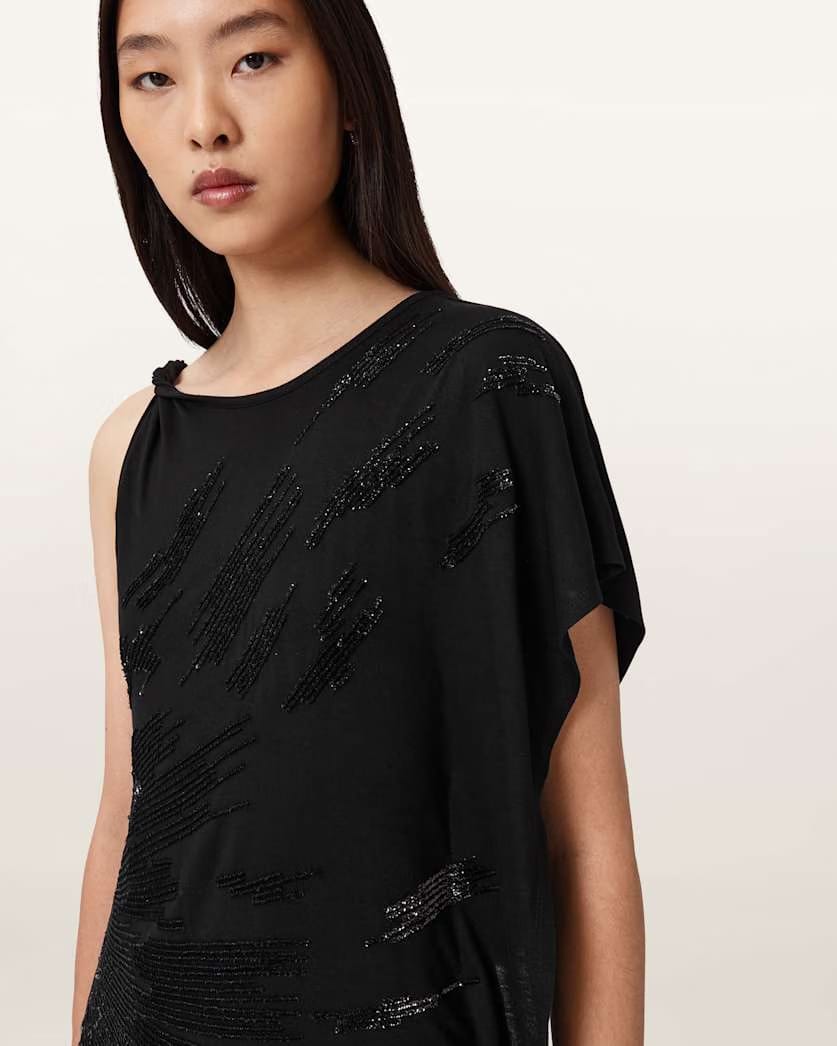 AllSaints Sophie Embellished Mini Dress Women's Black Women's