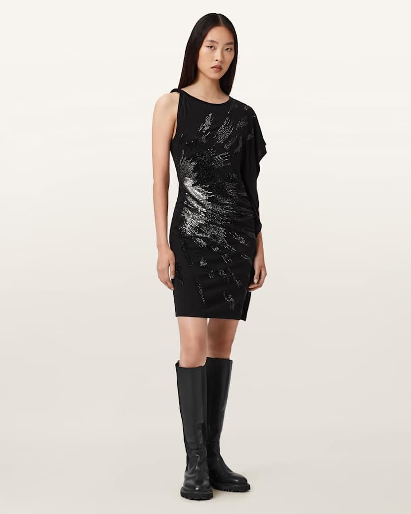 AllSaints Sophie Embellished Mini Dress Women's Black Women's