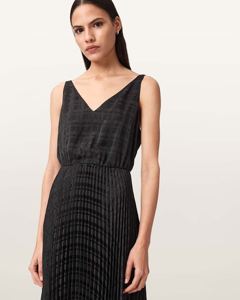AllSaints Sinead 2 In 1 Pleated Dress Women's Black Women's