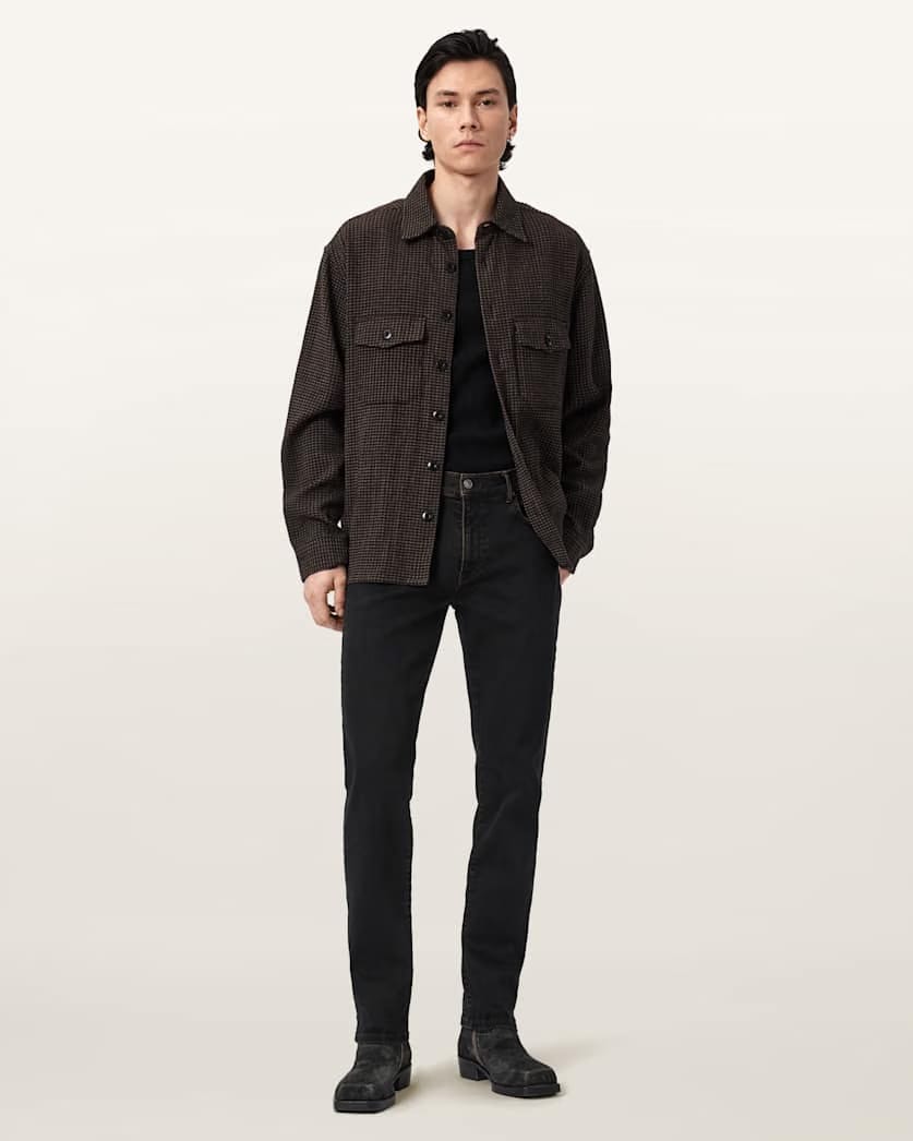AllSaints Sid Ultra Stretch Skinny Jeans Overdyed Brown