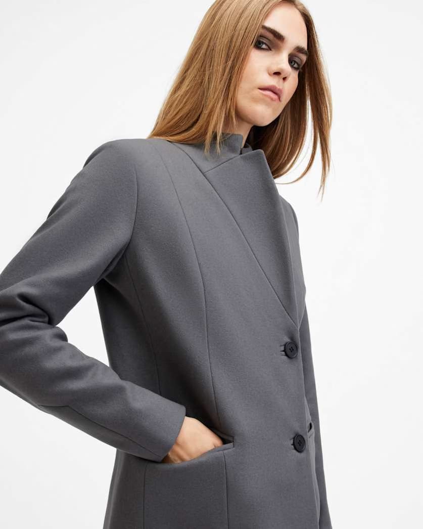AllSaints Sidney Wool Cashmere Blend Tailored Coat Women's Black Women's