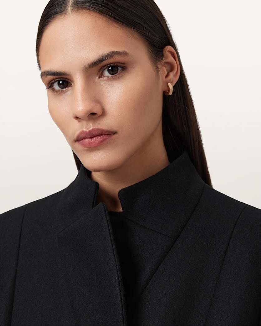 AllSaints Sidney Wool Cashmere Blend Tailored Coat Women's Black Women's