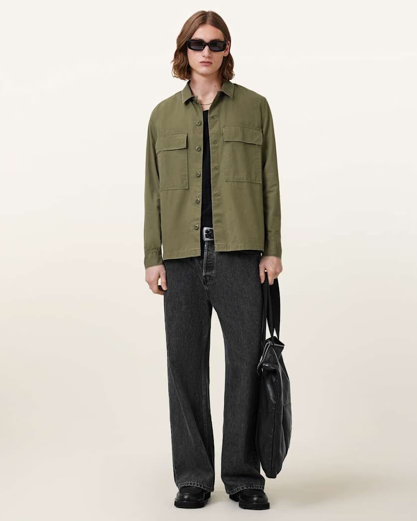 AllSaints Service Relaxed Fit Shirt Pastoral Green