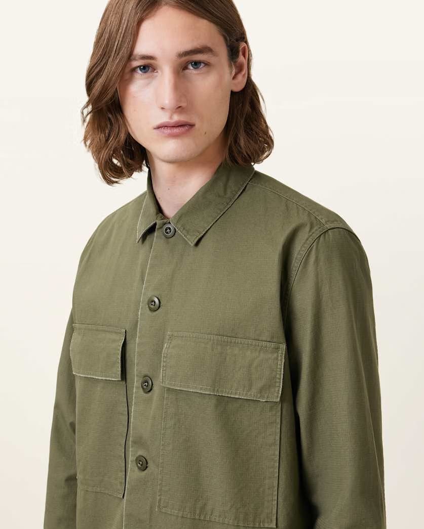 AllSaints Service Relaxed Fit Shirt Pastoral Green