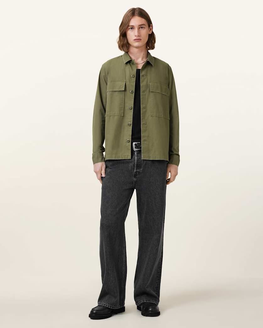 AllSaints Service Relaxed Fit Shirt Pastoral Green