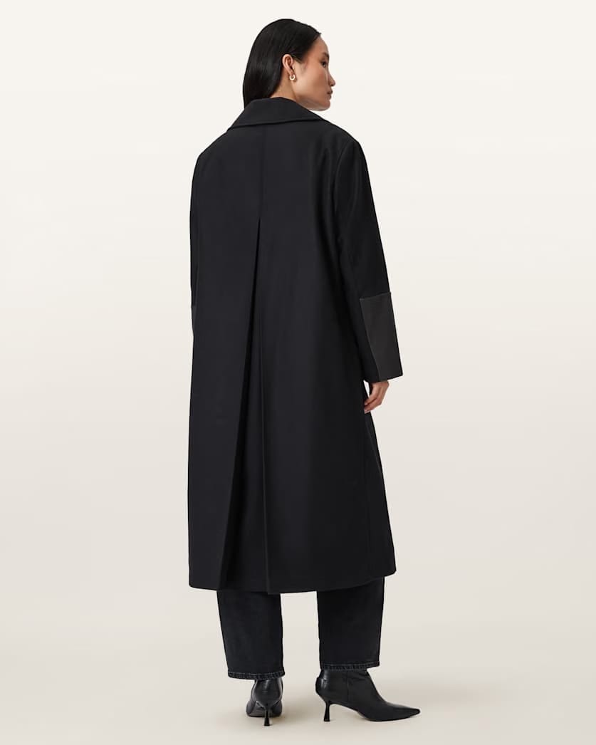 AllSaints Sellma Double Breasted Coat Women's Black Women's