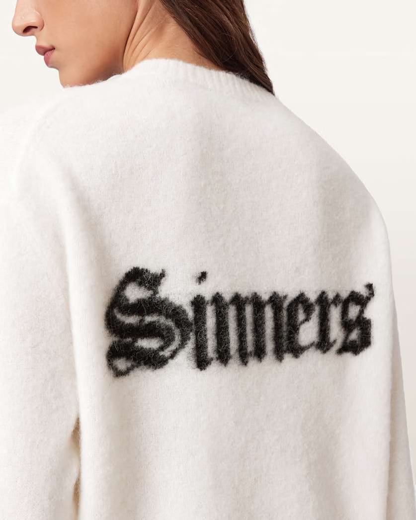 AllSaints Saints Wool Blend Sweater Women's Chalk White/Black Women's