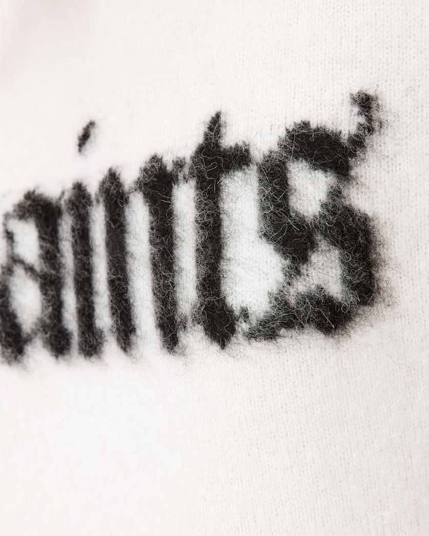 AllSaints Saints Wool Blend Sweater Women's Chalk White/Black Women's