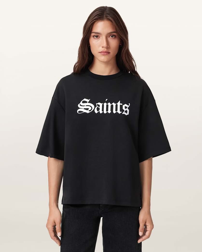 AllSaints Saint Amelie Oversized T Shirt Women's Optic White Women's
