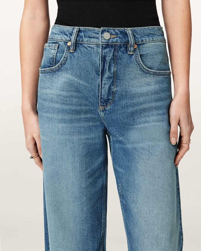 AllSaints Sadie Barrel Leg Denim Jeans Women's Destroy Indigo Women's