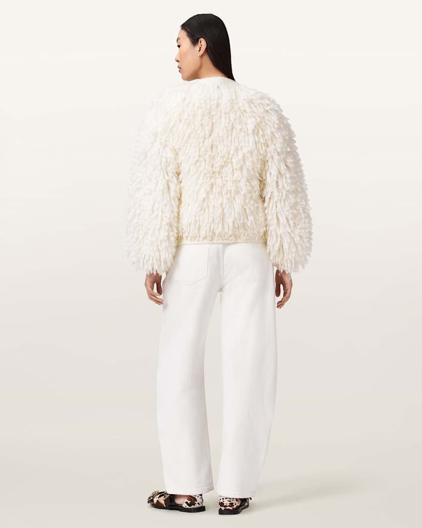 AllSaints Sadie Barrel Leg Denim Jeans Women's Ecru White Women's