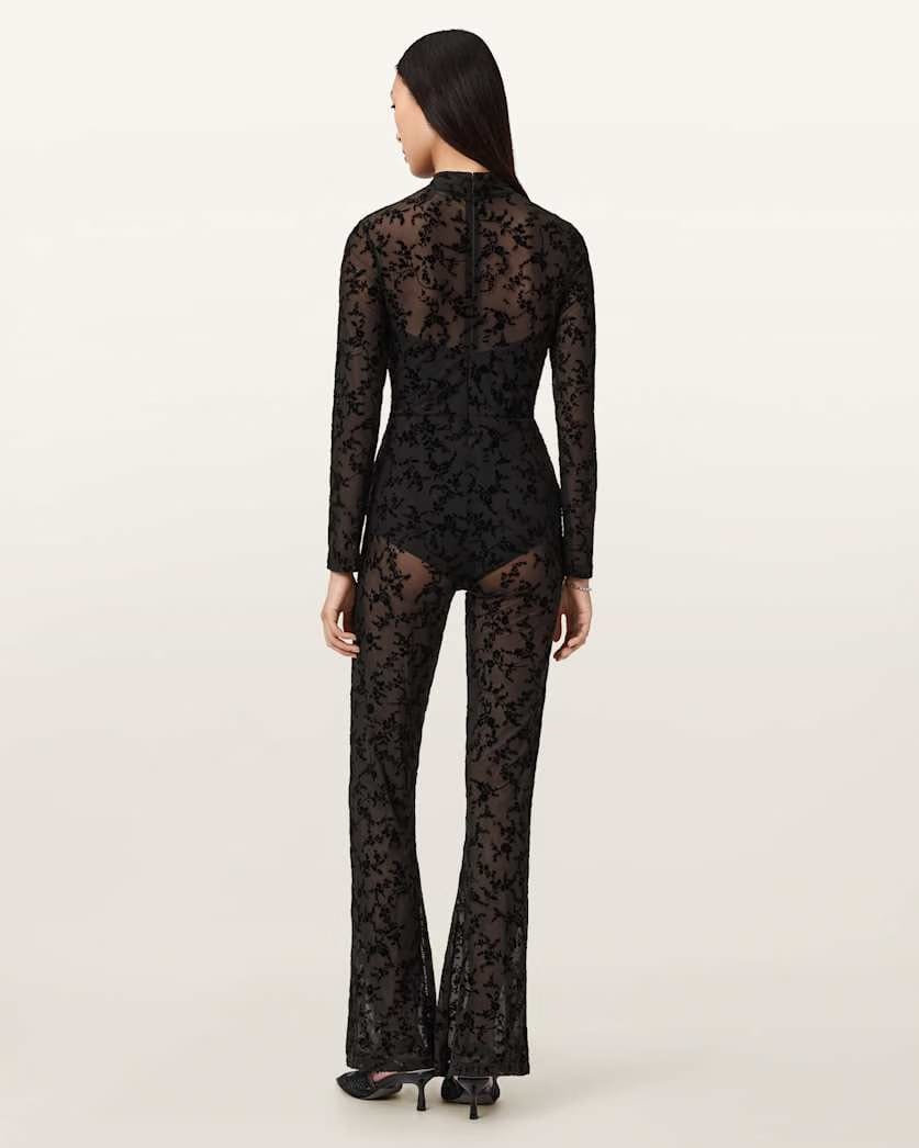 AllSaints Rylee Flock Lace Catsuit Women's Black Women's