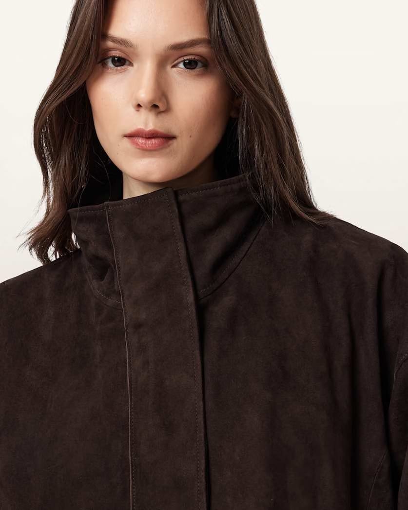 AllSaints Ryder Suede Jacket Women's Bitter Brown Women's