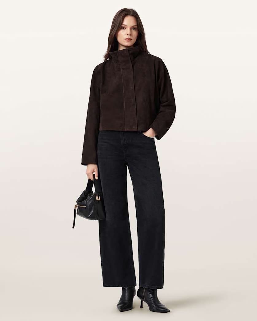 AllSaints Ryder Suede Jacket Women's Bitter Brown Women's