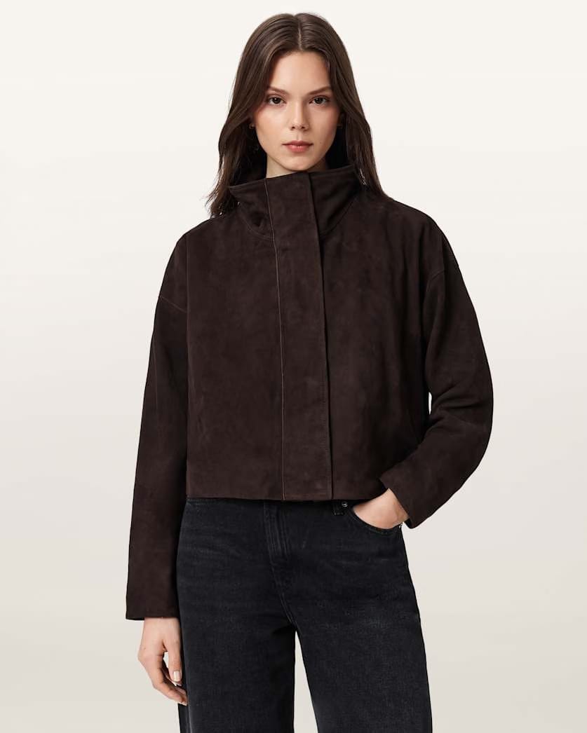 AllSaints Ryder Suede Jacket Women's Bitter Brown Women's