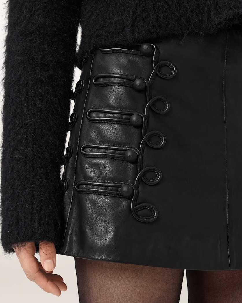 AllSaints Rummy Leather Mini Skirt Women's Black Women's
