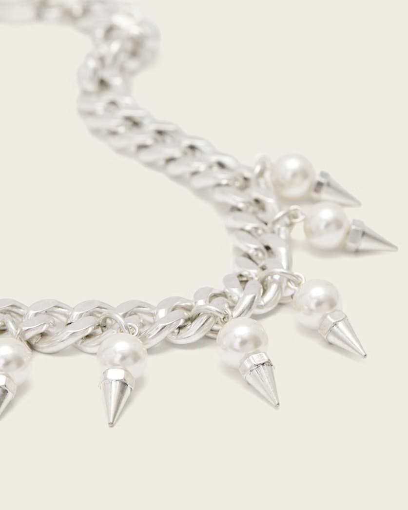 AllSaints Rue Chain Necklace Women's Warm Silver Women's
