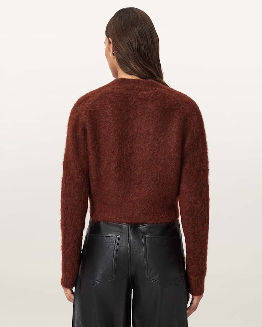AllSaints Rubi Wick Cropped Cardigan Women's Chestnut Brown Women's