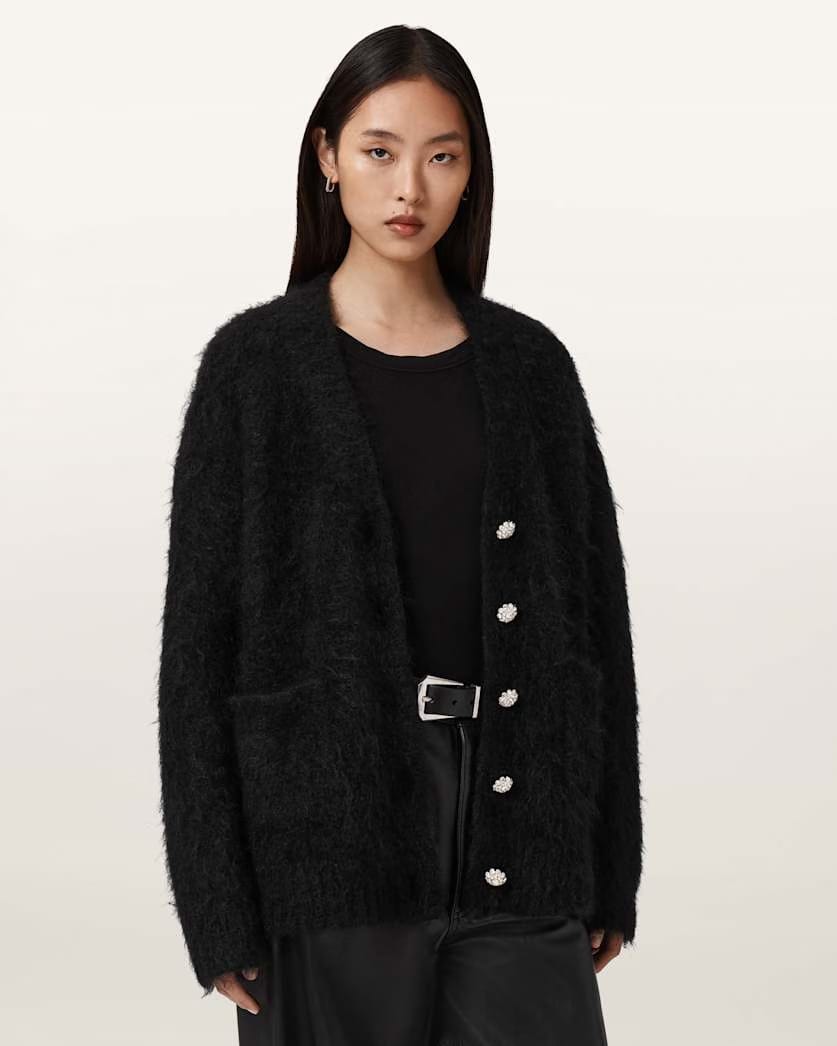 AllSaints Rubi Embellished Cardigan Women's Black Women's