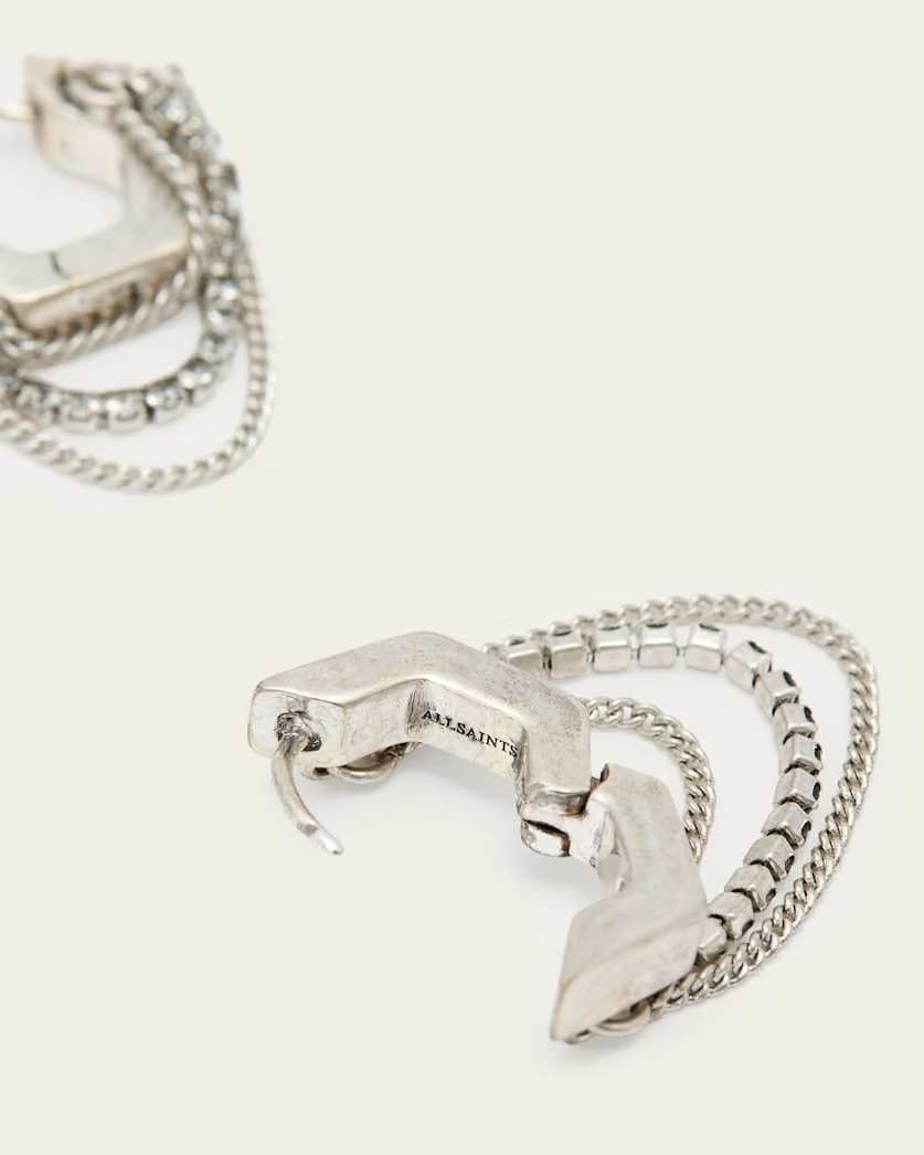 AllSaints Rubi Chain Earrings Women's Warm Silver Women's