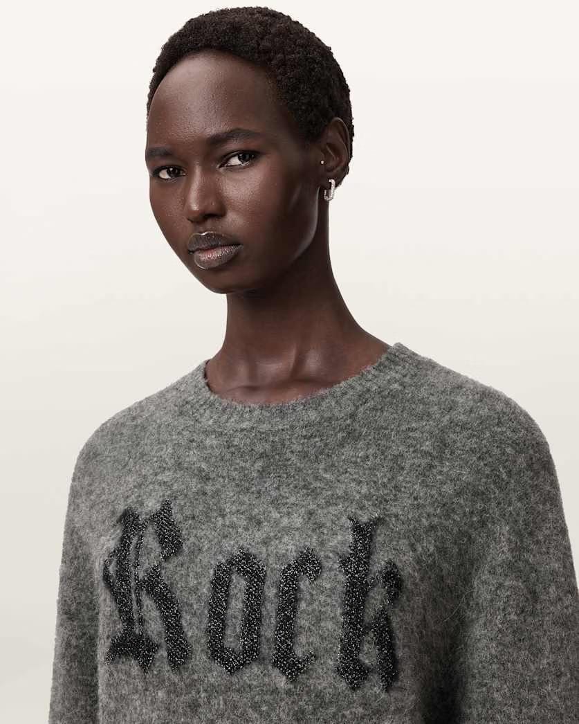 AllSaints Rock Wool Sweater Women's Metallic/Charcoal Women's