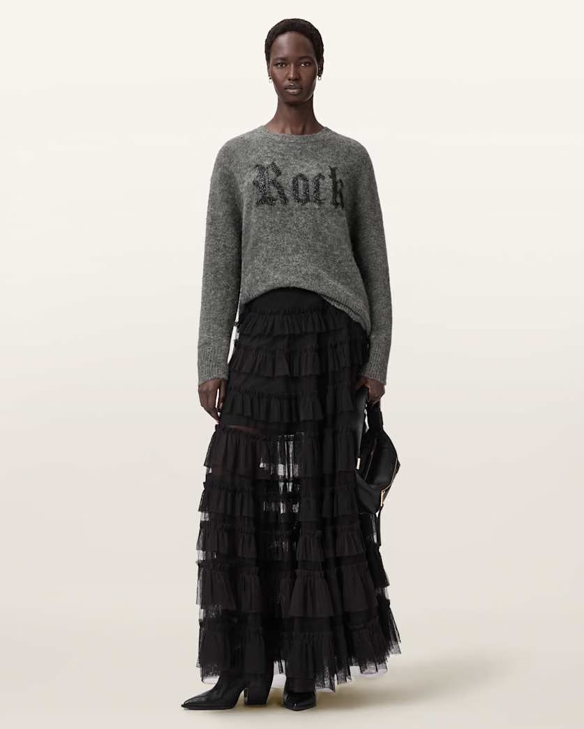 AllSaints Rock Wool Sweater Women's Metallic/Charcoal Women's