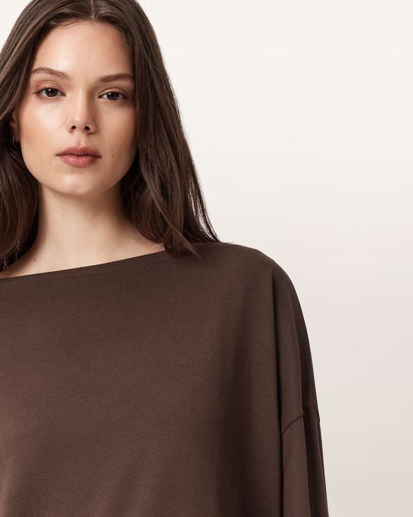 AllSaints Rita Relaxed Fit T Shirt Women's Bitter Brown Women's