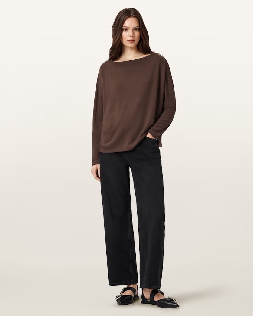 AllSaints Rita Relaxed Fit T Shirt Women's Bitter Brown Women's